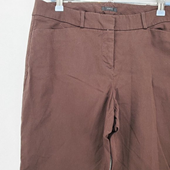 WORTHINGTON INDUSTRIES Pants Women's Canvas Slim Chino Stretch Brown 8 - Picture 5 of 12